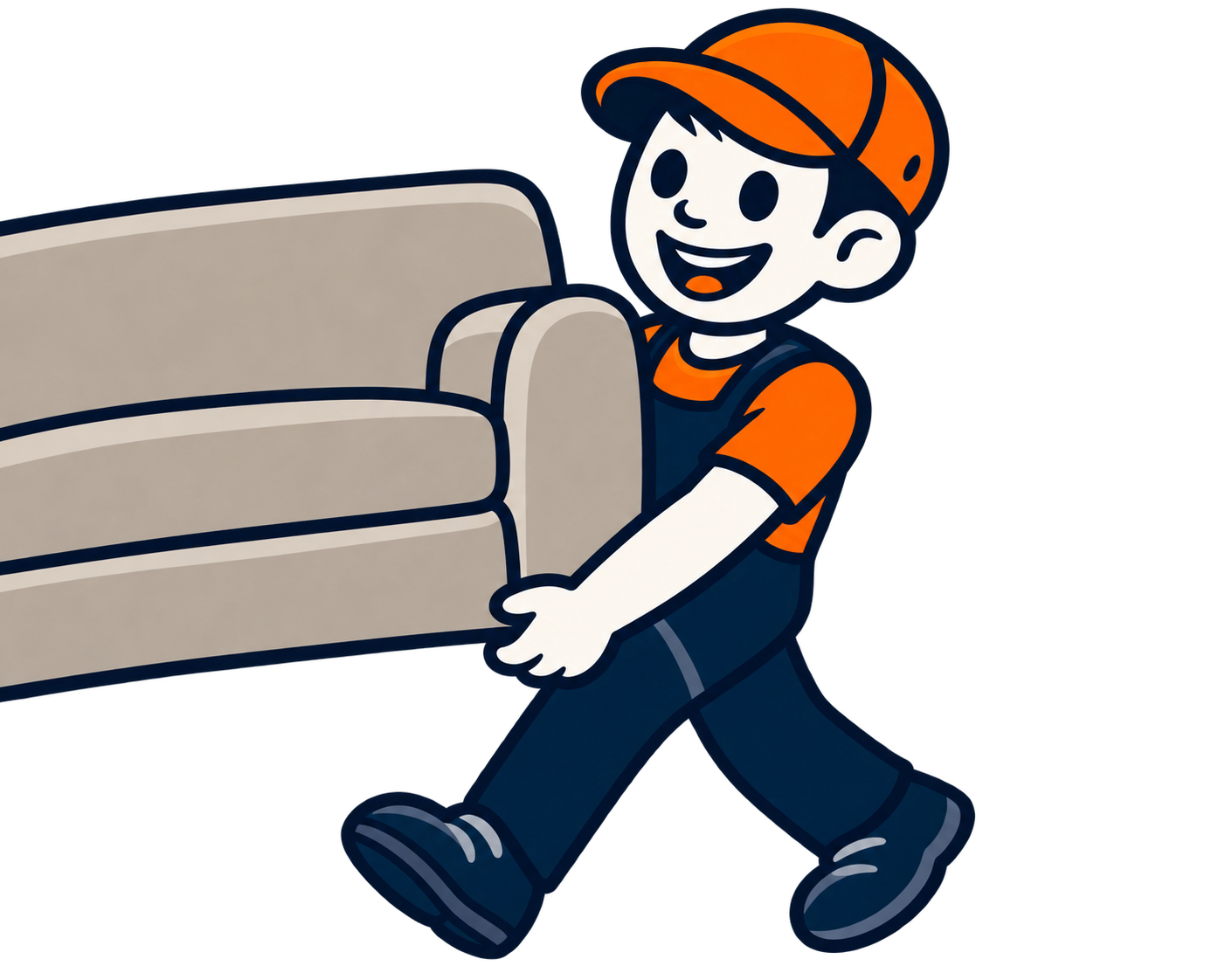 Mover carrying a sofa